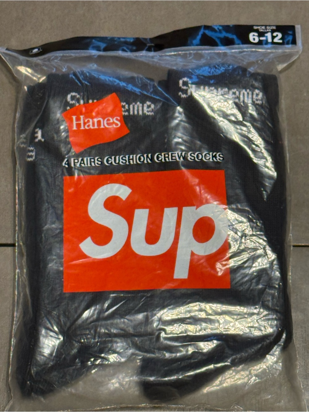 Supreme Haynes Black Crew Socks - 4 Pack